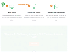 Tablet Screenshot of fatmoneyloans.com